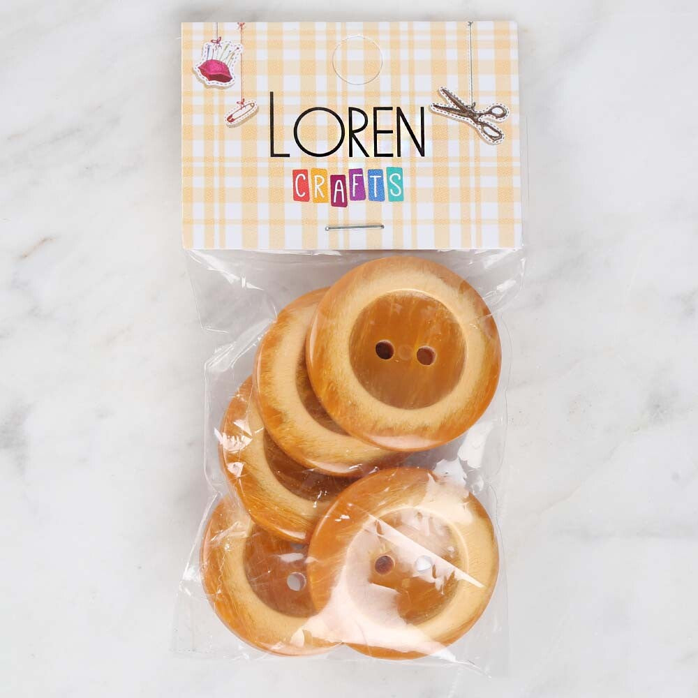 Loren Crafts 5'li Hardal Büyük Düğme - 1716